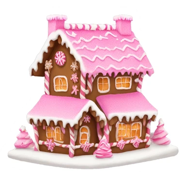 Pink festive Christmas gingerbread house  sticker