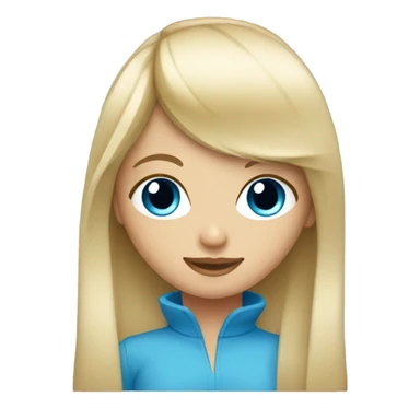 Blonde girl with bangs and blue eyes  sticker