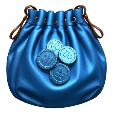 bag of blue coins sticker