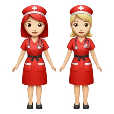 red dresses nurse sticker