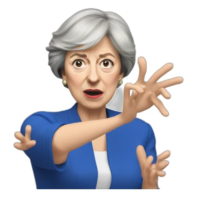 theresa may throwing up sticker