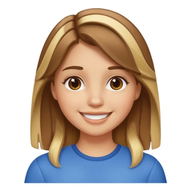 Brown haired girl with blonde chunky highlights sticker