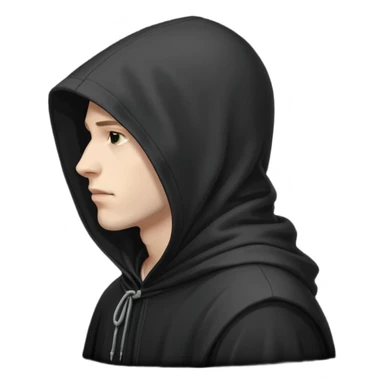 Hooded man from side view  sticker
