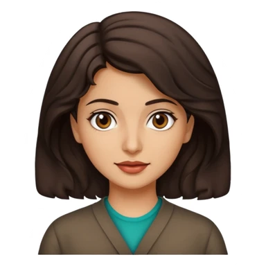 30 yr iranian woman dark brown hair wavy short hair sticker