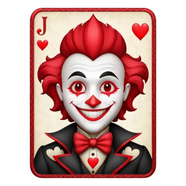 playing card joker of hearts sticker