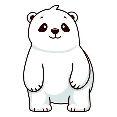 Polar bear in moomoo sticker