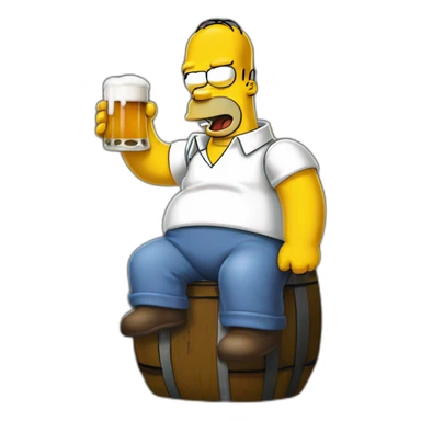 Homer simpson boit une bière sticker