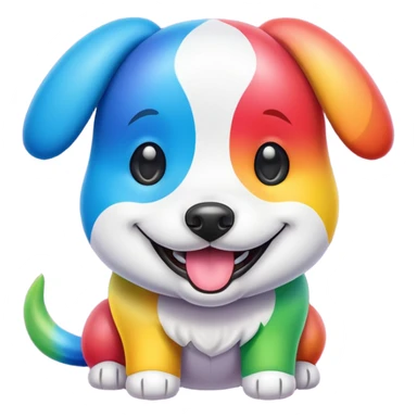 Happy rainbow dog sticker