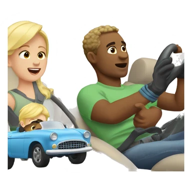 blonde dad plays cars with babyson sticker