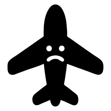 sad black airplane logo, minimal, suitable for a program sticker
