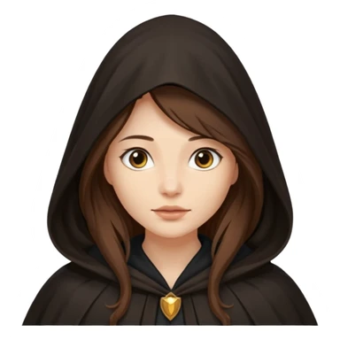 woman in cloak over head, long hair sticker