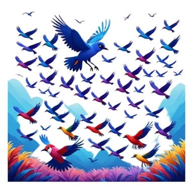 Migration birds movie poster  sticker