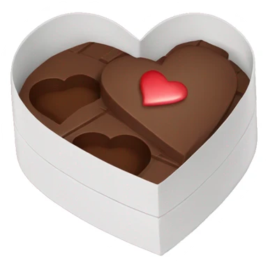 heart chocolate box with a letter A sticker