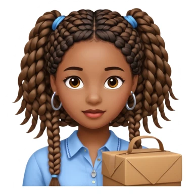 Black girl. Preppy &pretty. Sassy box braids  sticker