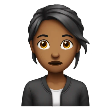 Guilty worried girl sticker