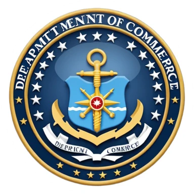 News graphic of department of commerce sticker