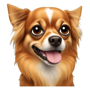 All dark orange long hair chihuahua black mouth sticker