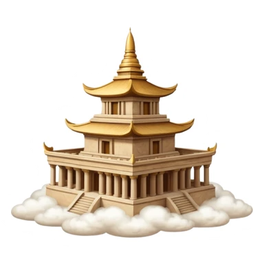 Beige temple on a cloud  sticker