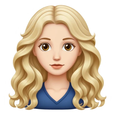 Long wavy hair white girl  sticker