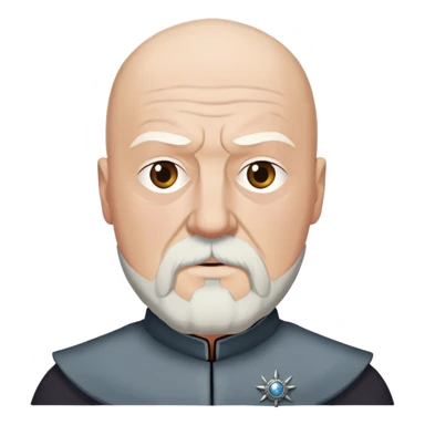 Rickard Karstark from game of thrones, white beard, bald head sticker