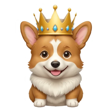 Corgi dog wearing royal crown on its head sticker