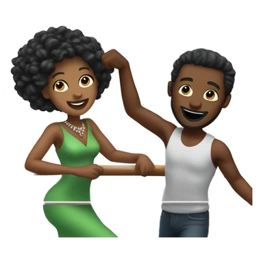 White man and black woman dancing on a cruise ship sticker