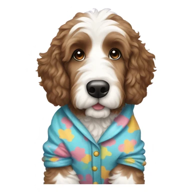 bernedoodle in pajamas sticker
