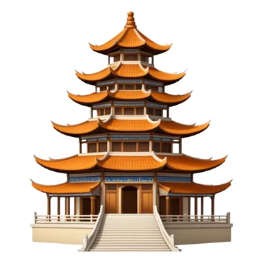 Chinese pagoda building isolated sticker