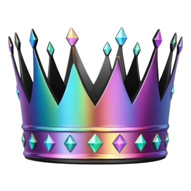 Iridescent Holographic And Black Crown sticker