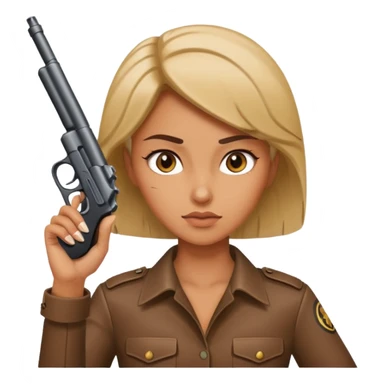 Woman holding gun pointed towards her head sticker