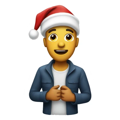 Singing man with Christmas hat sticker