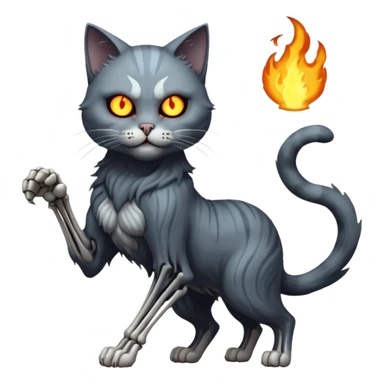 cat hades has death powers. dynamic pose sticker