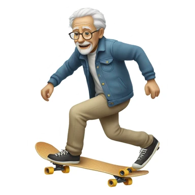 Old man skateboarding sticker