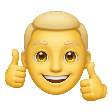 Like a regular yellow face emoji that’s giving a double thumbs up sticker