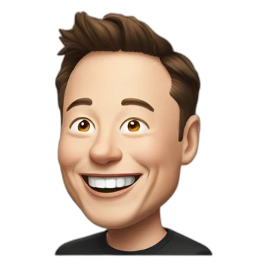 Laughing elon musk sticker