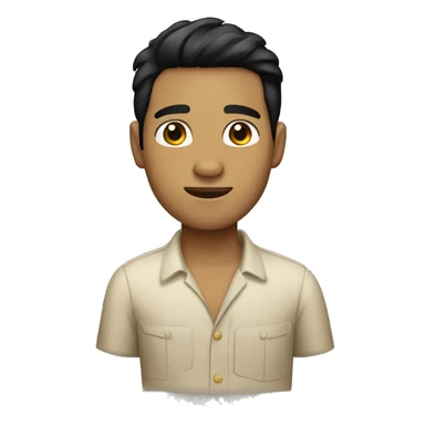 hawaiian guy with black hair brown eyes sticker