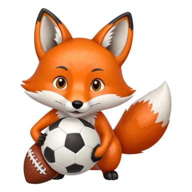 A fox holding a football sticker
