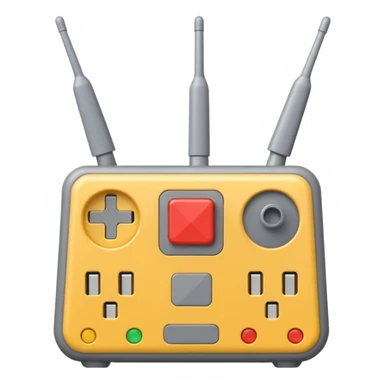 a real, highly realistic modem with antennas sticker