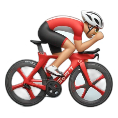 Triatleet op rode fiets sticker
