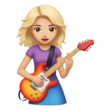 girl with electric guitar  sticker