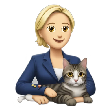 marine le pen qui pete sur un chat sticker