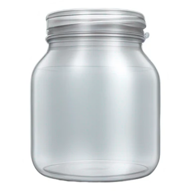 empty transparent plastic jar sticker