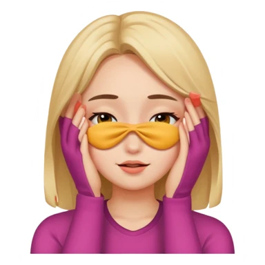 Girl blushing covering eyes  sticker
