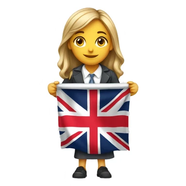 A girl teacher with a flag of England  sticker