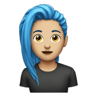 Blue hair left protester sticker