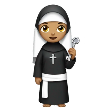Nun with key sticker