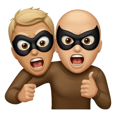 A man getting chased by a robber, screaming sticker