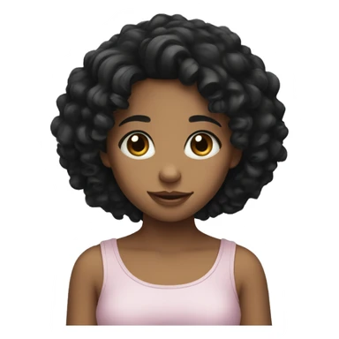 Cute girl with black curly hair sticker