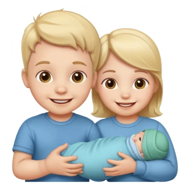Baby boy and girl cartoon sticker