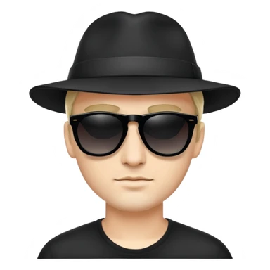 Kepala laki-laki, menggunakan topi hitam dan kaca mata hitam sticker
